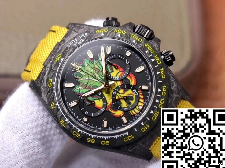 Color Fiber Dial Carbon Rolex Daytona Chronograph Cosmos Skull Edition 0706